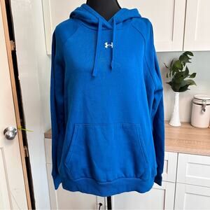 Under Armour Rival Hoodie Sweatshirt Womens Sz X LARGE XL Blue Thick Cotton